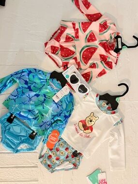 Baby Swim Set Bundle with Watermelon & Floral Rash Guards
